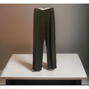 SUSAN GRAVER MILANO KNIT PETITE 1XP FOREST PINE GREEN STRAIGHT LEG PULL-ON PANTS